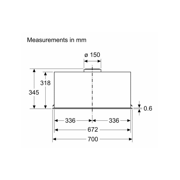 Bosch Series 6 DLN56AC60B Canopy Hood - Black - Unbeatable Bathrooms