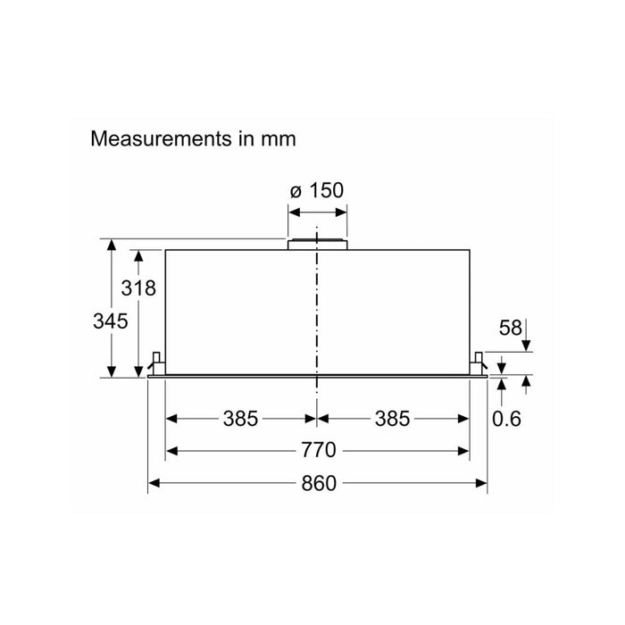 Bosch Series 6 DLN56AC60B Canopy Hood - Black - Unbeatable Bathrooms