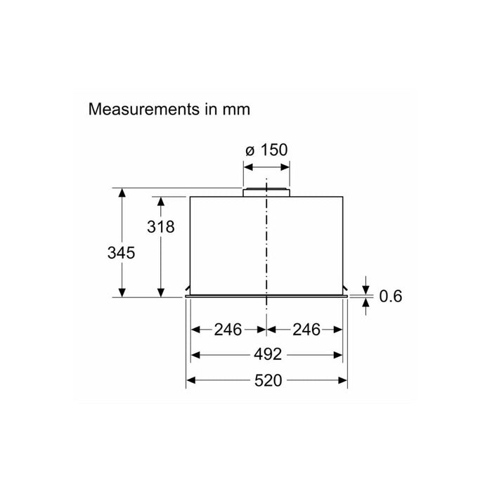 Bosch Series 6 DLN56AC60B Canopy Hood - Black - Unbeatable Bathrooms