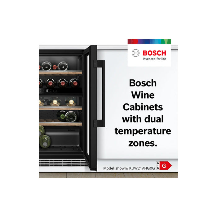 Bosch Series 6 KUW21AHG0G B/I Under Counter 60cm Wine Cooler - Black - Unbeatable Bathrooms