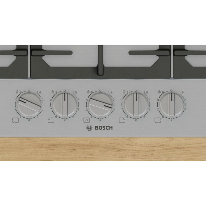 Bosch Series 6 PCQ7A5I90 75cm Gas Hob - St/Steel - Unbeatable Bathrooms