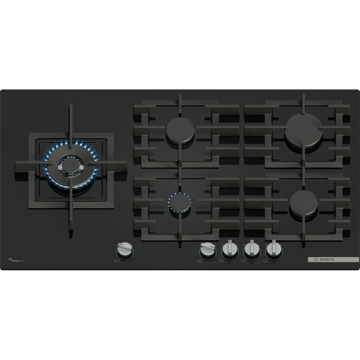 Bosch Series 6 PPM9A6I40 90cm Gas Hob - Black - Unbeatable Bathrooms