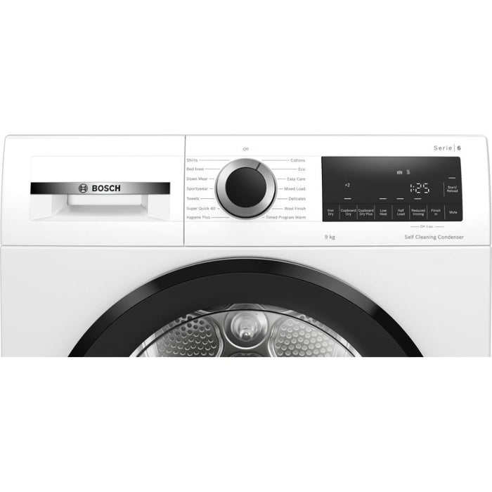 Bosch Series 6 WQG24502GB F/S 9kg Heat Pump Condenser Dryer - White - Unbeatable Bathrooms