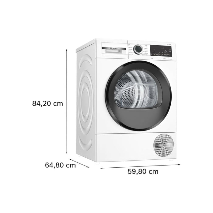 Bosch Series 6 WQG24502GB F/S 9kg Heat Pump Condenser Dryer - White - Unbeatable Bathrooms