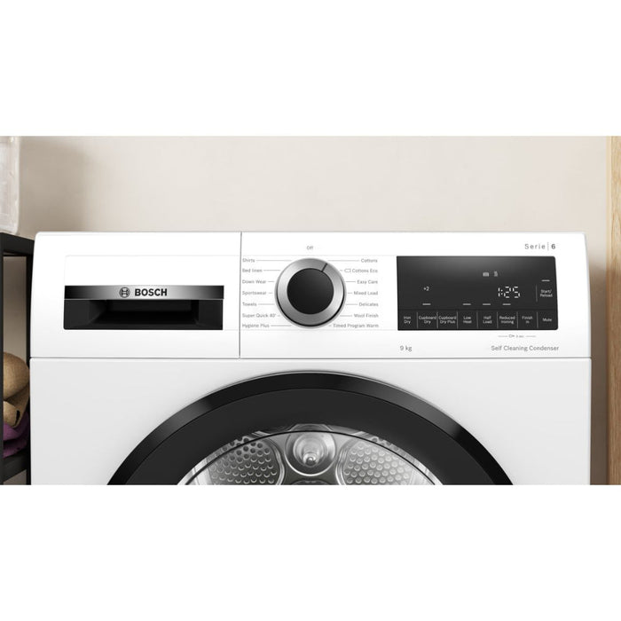 Bosch Series 6 WQG245A0GB F/S 9kg Heat Pump Condenser Dryer - White - Unbeatable Bathrooms