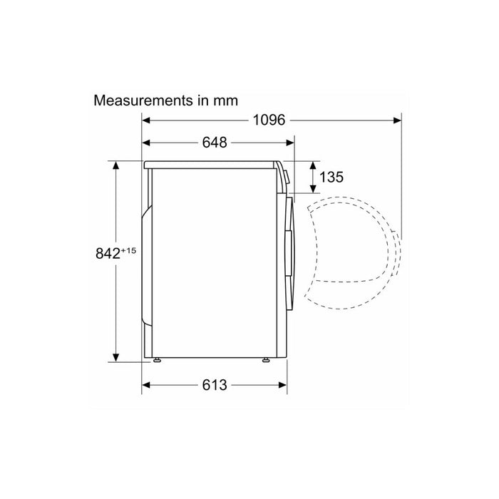 Bosch Series 6 WQG245S9GB F/S 9kg Heat Pump Condenser Dryer - Silver - Unbeatable Bathrooms