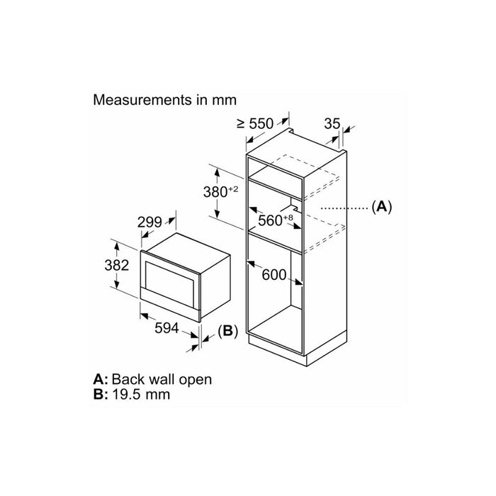 Bosch Series 8 BFL7221B1B B/I 900W Microwave - Black - Unbeatable Bathrooms