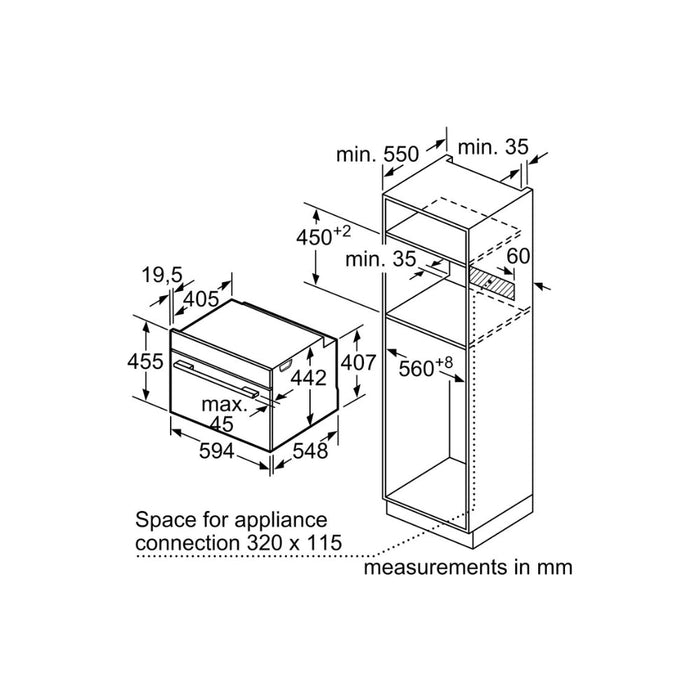 Bosch Series 8 CSG7361B1 Compact Steam Oven - Black - Unbeatable Bathrooms
