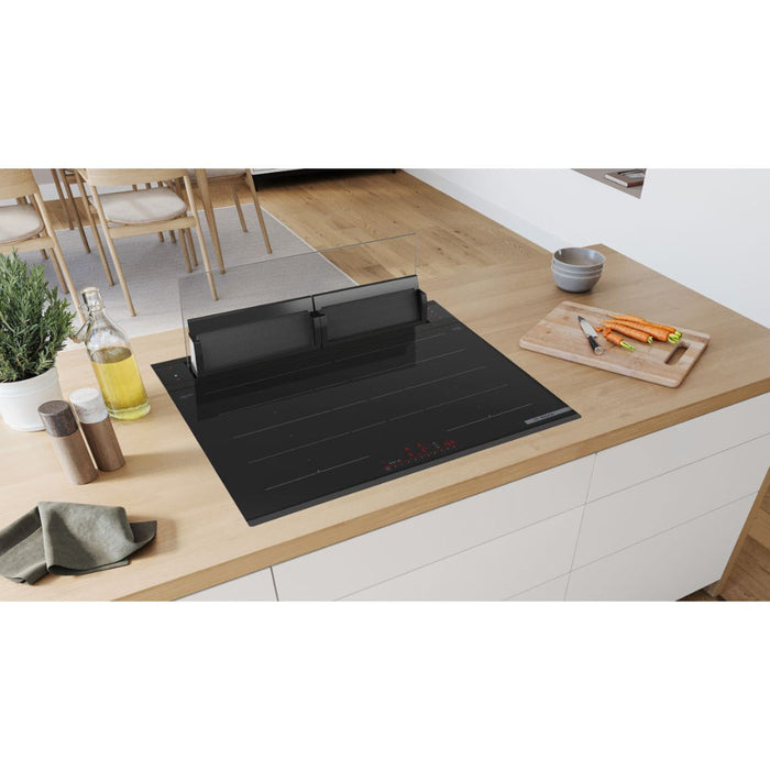 Bosch Series 8 DDW88MM60B 80cm Downdraft Hood - Black & Clear Glass - Unbeatable Bathrooms