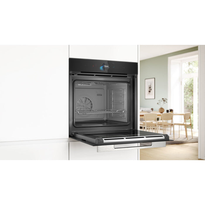 Bosch Series 8 HSG7584B1 Single Electric Oven w/Steam - Black - Unbeatable Bathrooms