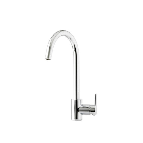 Prima Single Lever Soho Swan Neck Mixer Tap Brushed - Unbeatable Bathrooms