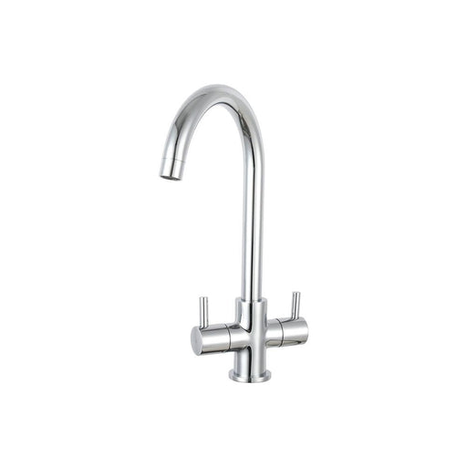 Prima Dual Lever Staten Swan Neck Mixer Tap Chrome - Unbeatable Bathrooms