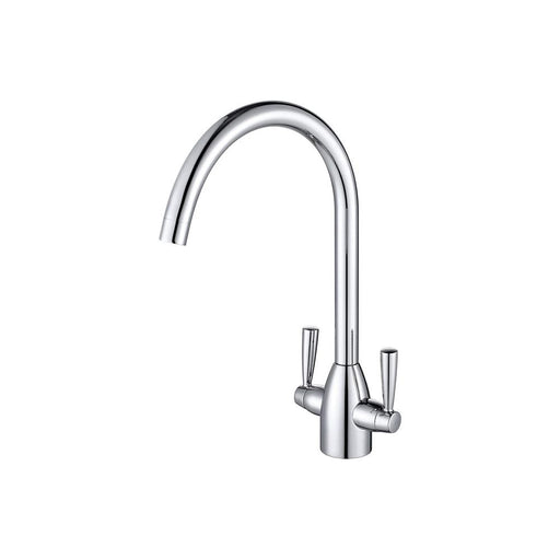 Prima Dual Lever Chelsea Swan Neck Mixer Tap Chrome - Unbeatable Bathrooms