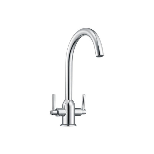 Prima Dual Lever Albany Swan Neck Mixer Tap Chrome - Unbeatable Bathrooms