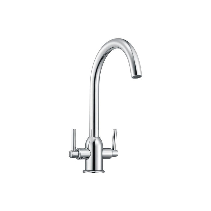 Prima Dual Lever Albany Swan Neck Mixer Tap Chrome - Unbeatable Bathrooms
