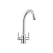 Prima Dual Lever Albany Swan Neck Mixer Tap Chrome - Unbeatable Bathrooms