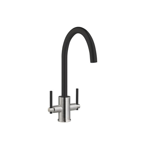 Prima+ Coloured Dual Lever Mixer Tap Black - Unbeatable Bathrooms