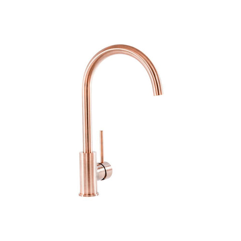 Prima Professional Swan Neck Single Lever Mixer Tap Copper - Unbeatable Bathrooms