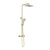 Vado Cameo Wall Mounted Thermostatic Exposed Shower Column in Satin Brass - Unbeatable Bathrooms