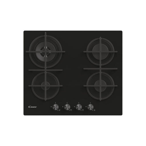 Candy CDK6GR4PBB 60cm Gas on Glass Hob - Black Glass - Unbeatable Bathrooms