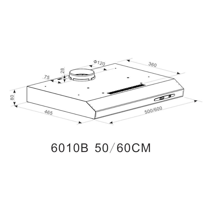 Candy CFT610/5S/1/UK 60cm Visor Hood - St/Steel - Unbeatable Bathrooms