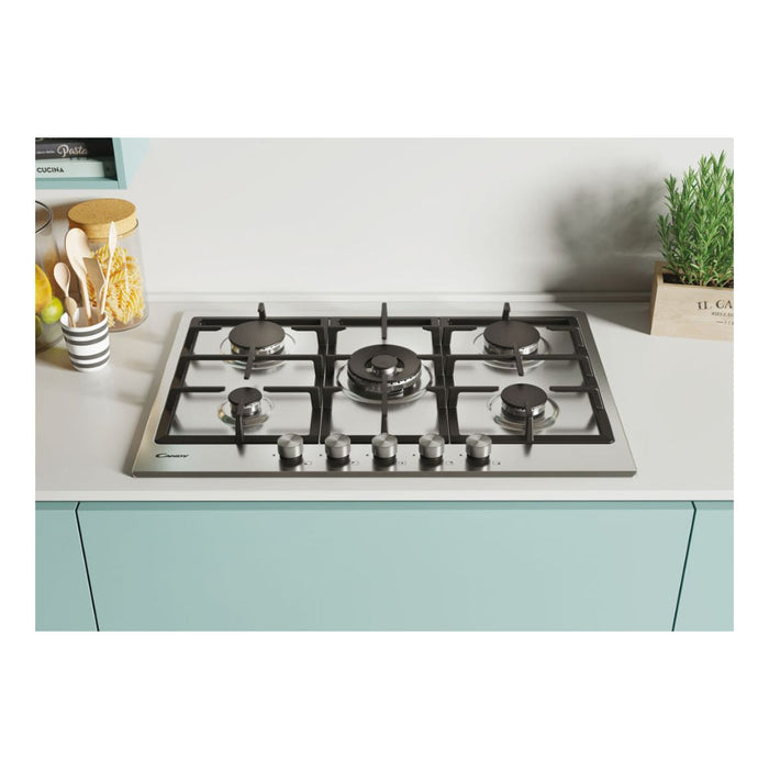Candy CHG74WPX 75cm Gas Hob - St/Steel - Unbeatable Bathrooms