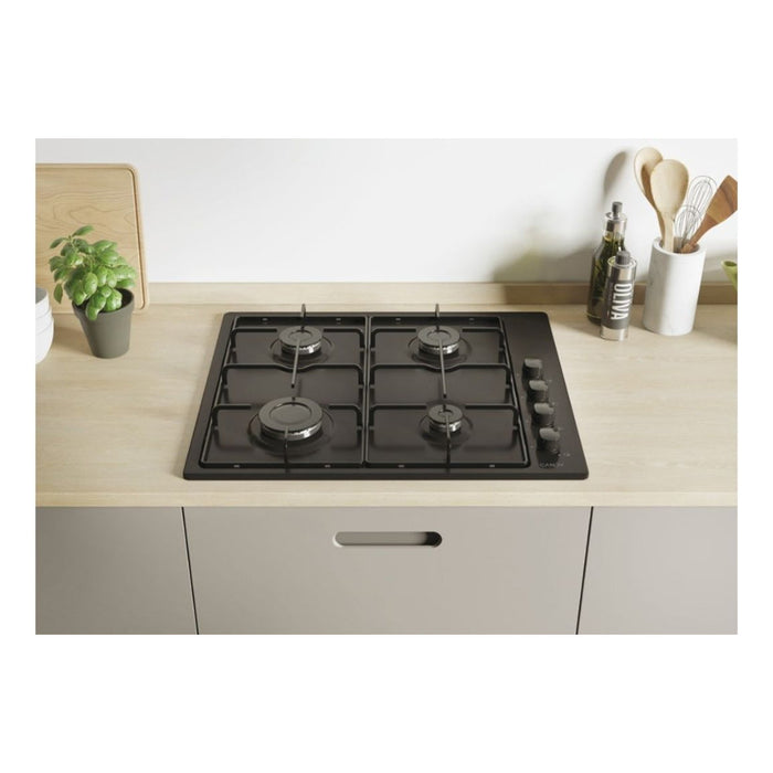 Candy CHW6LBB 60cm Gas Hob - Black - Unbeatable Bathrooms
