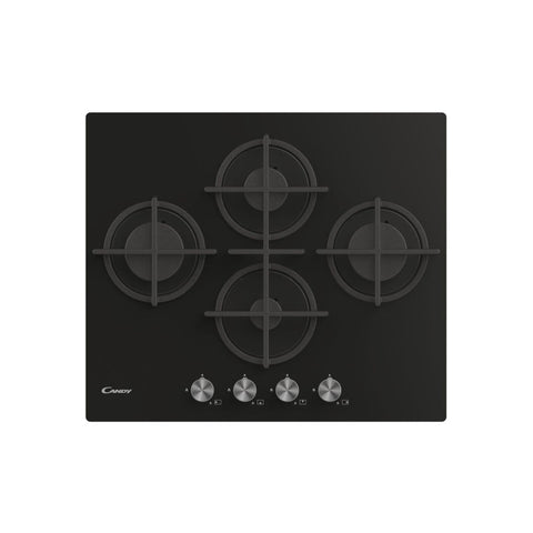 Candy CVG6DPB 60cm Gas on Glass Hob - Black Glass - Unbeatable Bathrooms