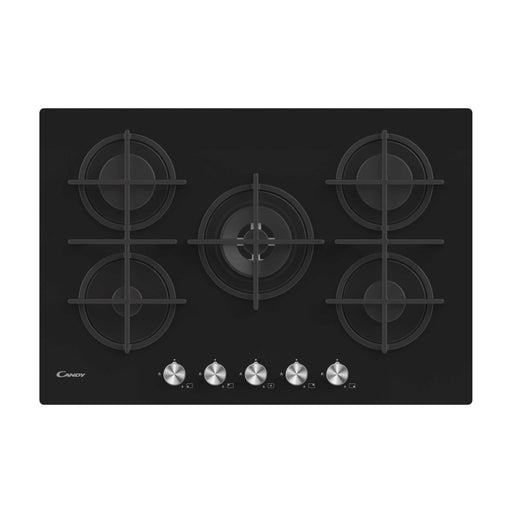 Candy CVG74WPB 75cm Gas Hob - Black Glass - Unbeatable Bathrooms