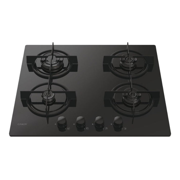 Candy CVW6BB 60cm Gas on Glass Hob - Black - Unbeatable Bathrooms