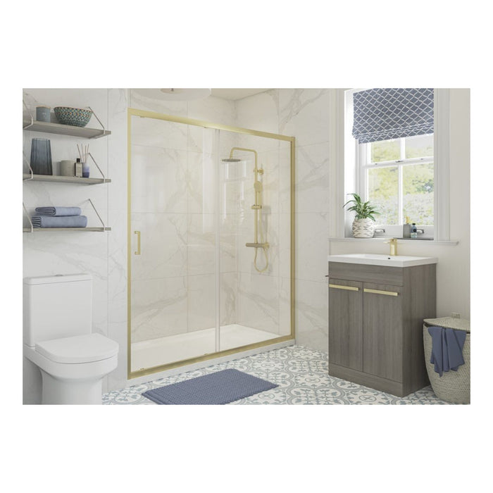 Classix Sliding Door - Brushed Brass - Unbeatable Bathrooms