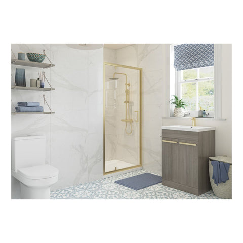 Classix Pivot Door - Brushed Brass - Unbeatable Bathrooms