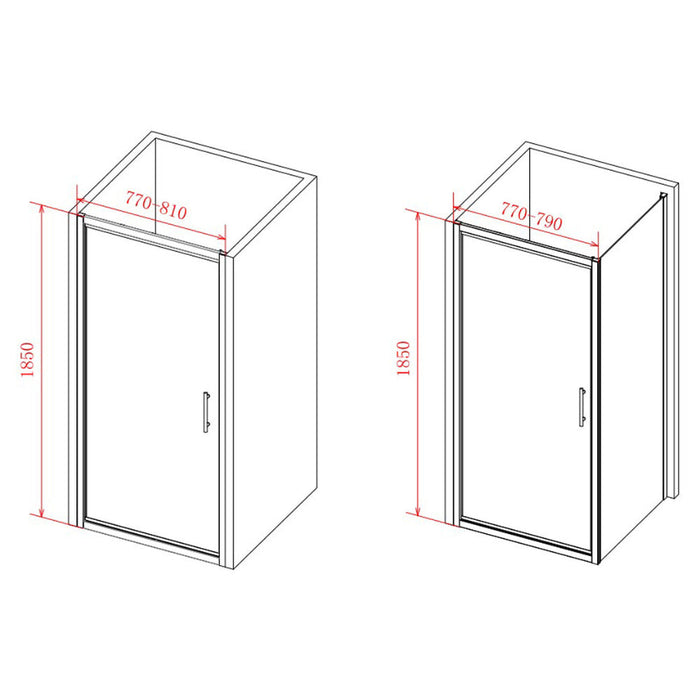 Classix Infold Door - Chrome - Unbeatable Bathrooms