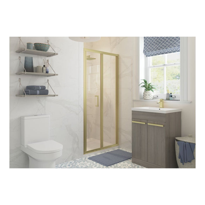 Classix Bi-fold Door - Brushed Brass - Unbeatable Bathrooms