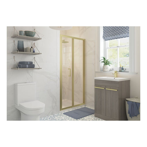Classix Bi-fold Door - Brushed Brass - Unbeatable Bathrooms