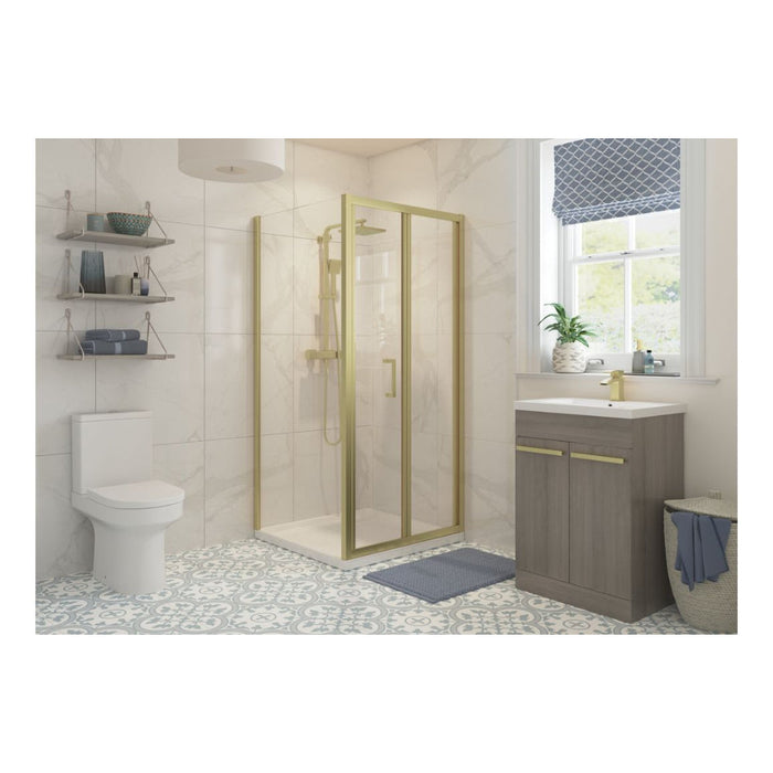 Classix Bi-fold Door - Brushed Brass - Unbeatable Bathrooms