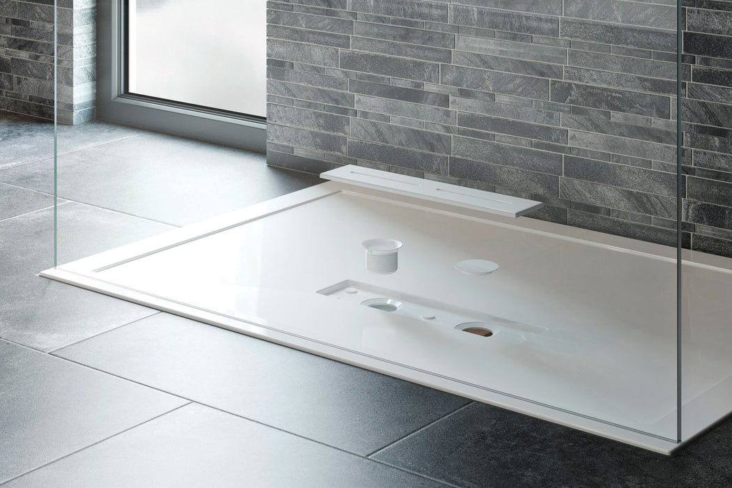 Kudos Connect2 800 x 800mm Tray & Waste - White - Unbeatable Bathrooms