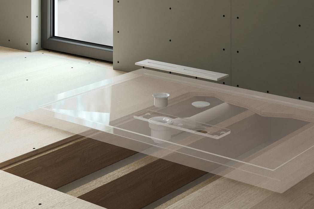 Kudos Connect2 800 x 800mm Tray & Waste - White - Unbeatable Bathrooms