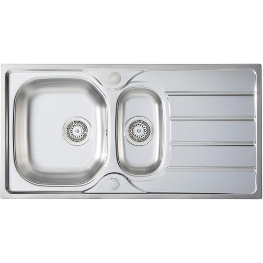 Prima 1.5B 1D REV Stainless Steel Inset Sink - Unbeatable Bathrooms