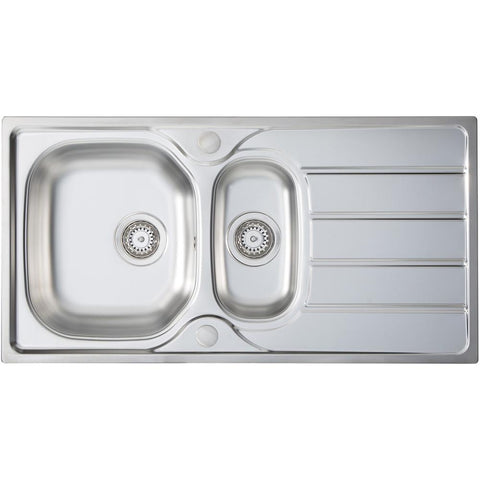 Prima 1.5B 1D REV Stainless Steel Inset Sink - Unbeatable Bathrooms