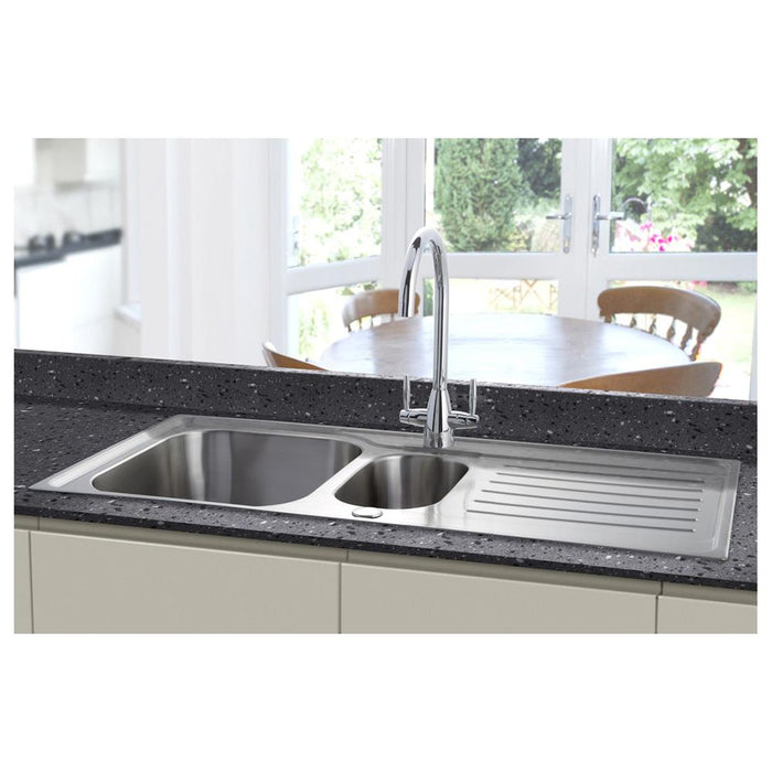 Prima 1.5B 1D REV Deep Bowl Stainless Steel Inset Sink - Unbeatable Bathrooms