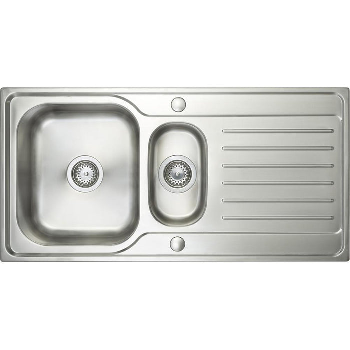 Prima 1.5B 1D REV Deep Bowl Stainless Steel Inset Sink - Unbeatable Bathrooms