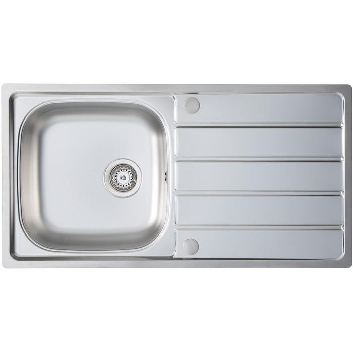 Prima Polished Stainless Steel 1B Sink & Tap Pack - Unbeatable Bathrooms