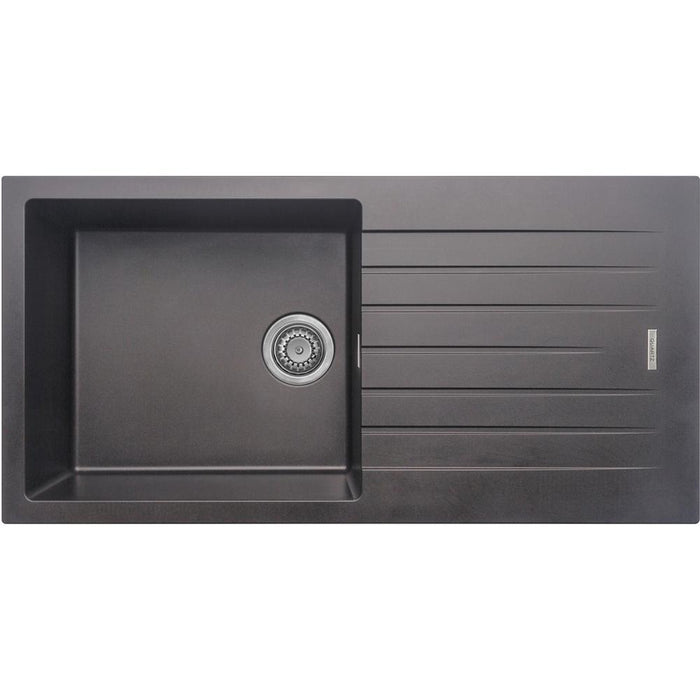 Prima+ 1.0B 1D REV Black Granite Composite Inset Sink - Unbeatable Bathrooms