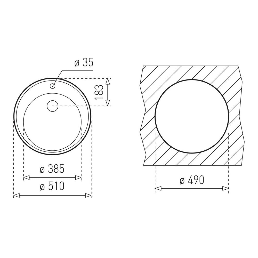 Teka Centroval 45 Single Round Bowl Inset Sink - Stainless Steel - Unbeatable Bathrooms