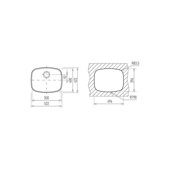 Teka BE 50 40 1B Undermount Sink - Stainless Steel - Unbeatable Bathrooms