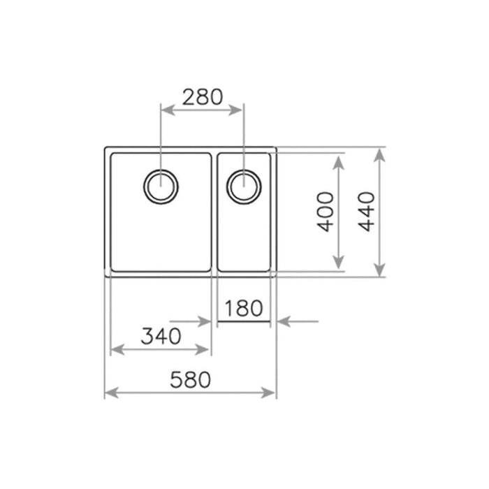 Teka BE Linea RS15 580 1.5B Undermount Sink - Stainless Steel - Unbeatable Bathrooms