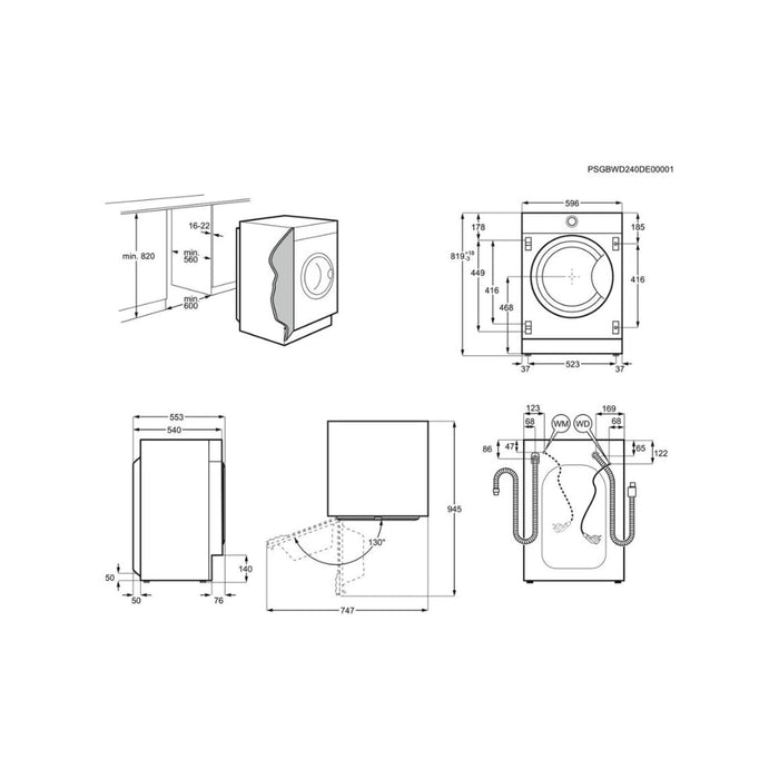 Electrolux EWD8462OBI B/I 8/4kg 1600rpm Washer Dryer - Unbeatable Bathrooms