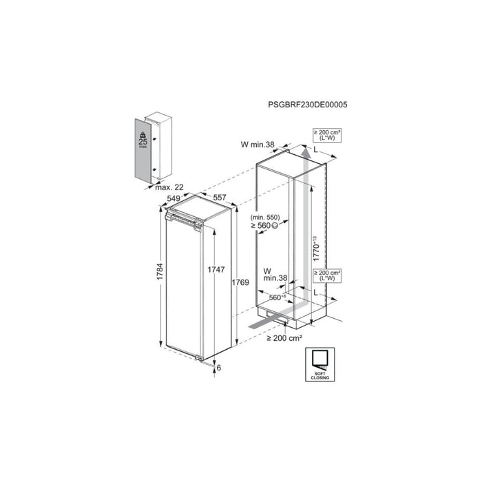 Electrolux KUN7NE18C B/I NoFrost Tall Freezer - Unbeatable Bathrooms