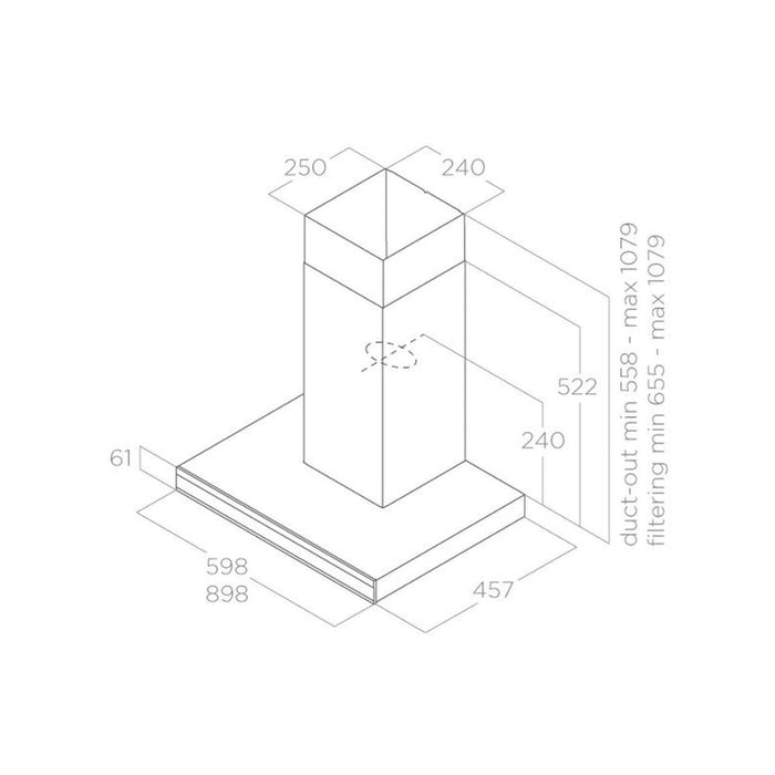 Elica Adele 90cm Chimney Hood - Matt Black - Unbeatable Bathrooms